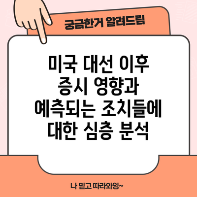 미국 대선 이후 증시 영향과 예측되는 조치들에 대한 심층 분석