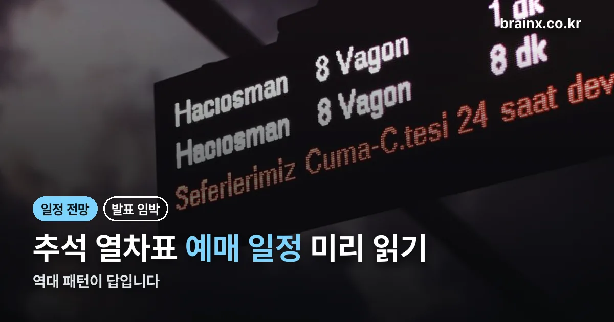 2026 추석 열차표 예매 일정 정리 썸네일