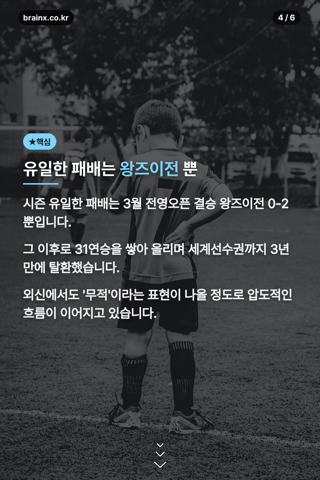 시즌 유일한 패배