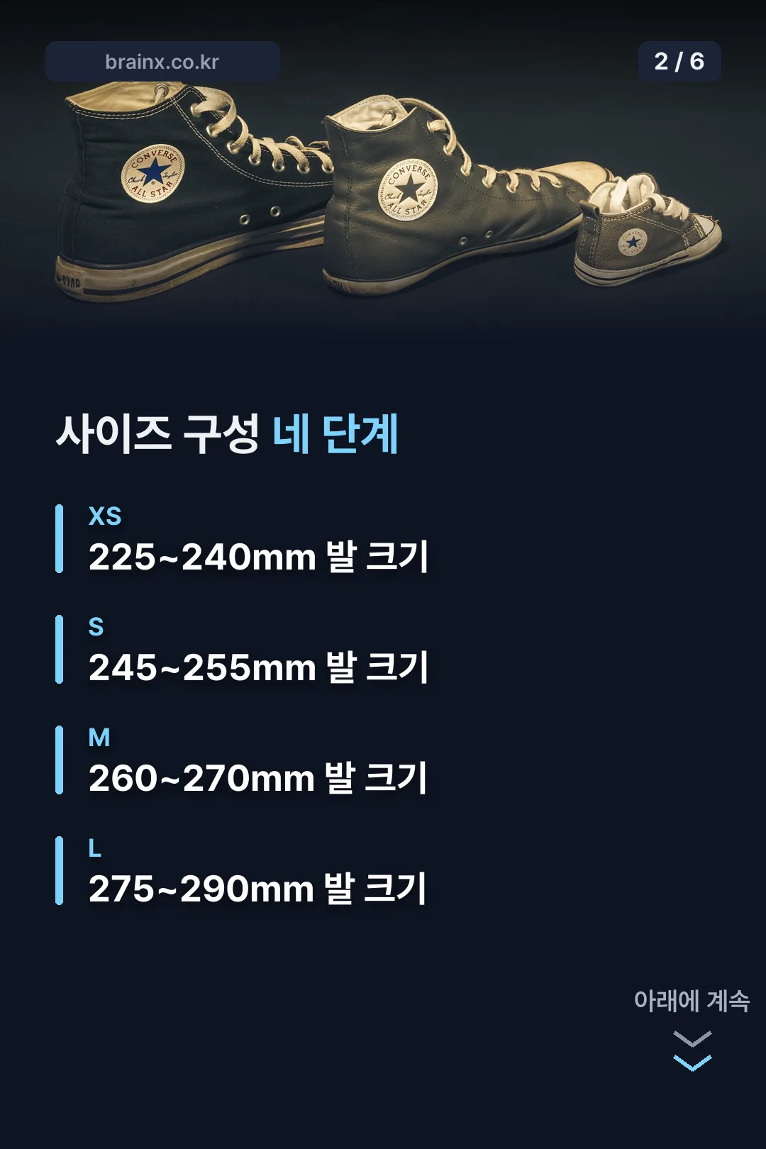 사이즈 구성 네 단계