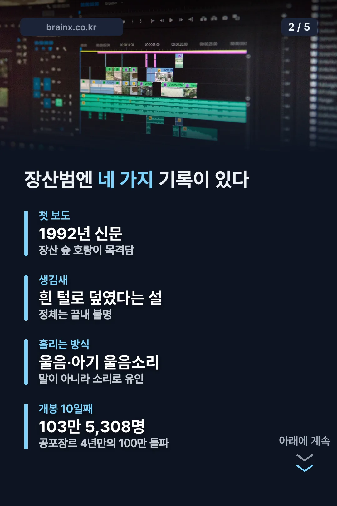 장산범 네 가지 기록