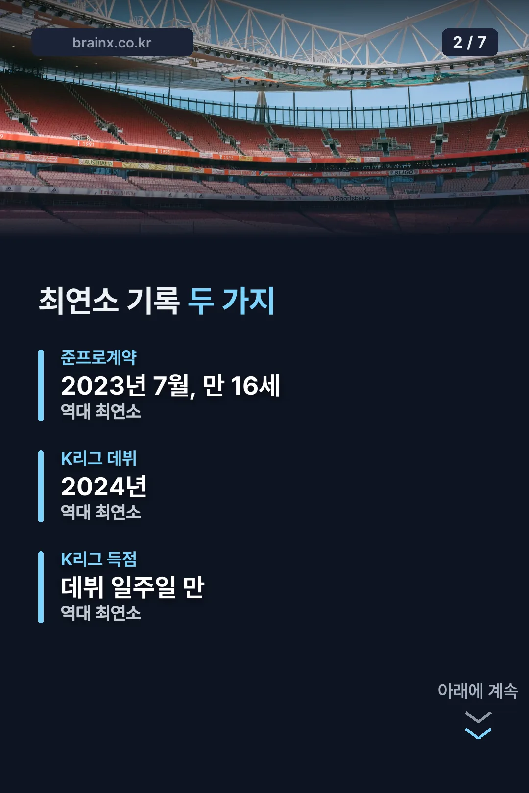 최연소 기록 두 가지